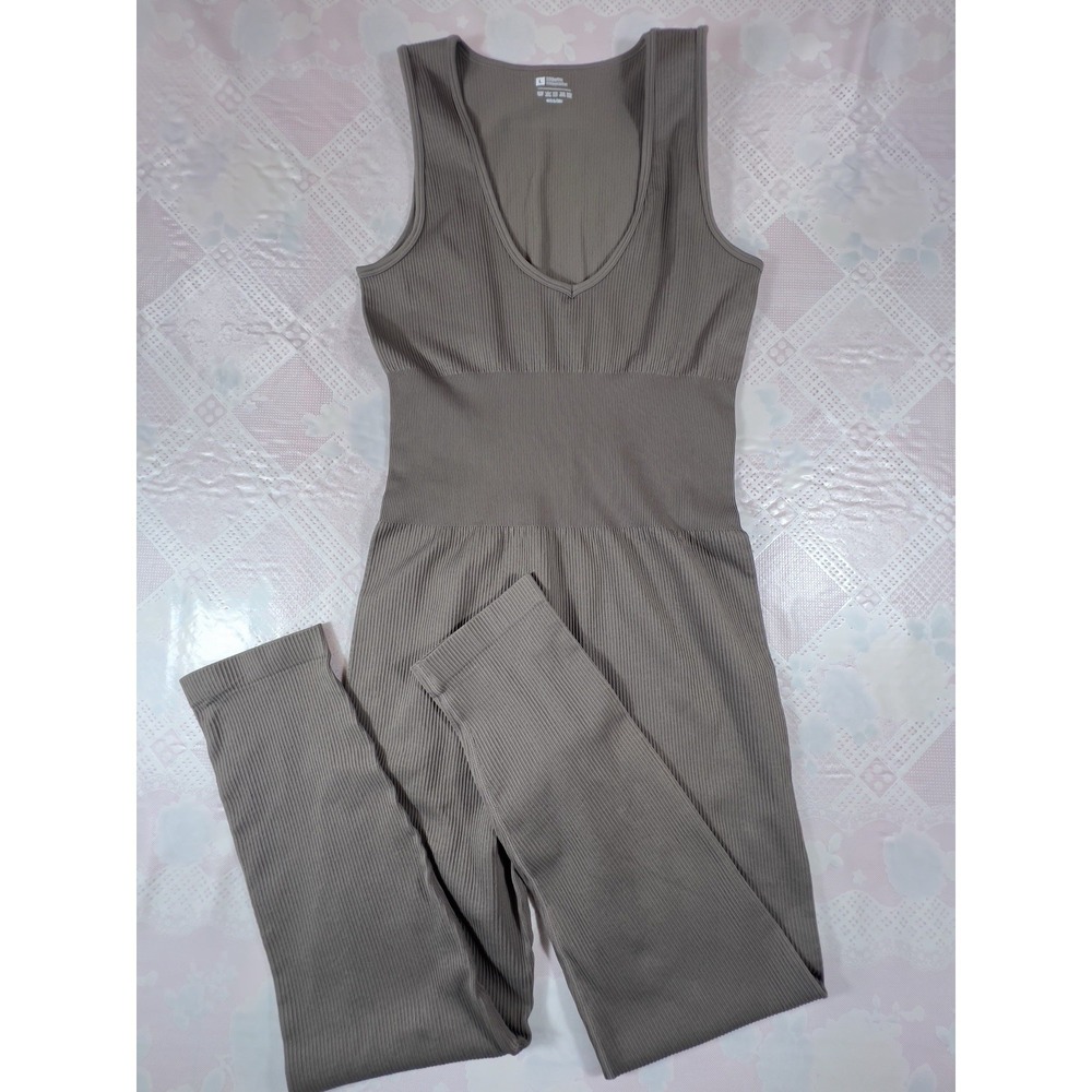 Womens Jimsuot Size L Brown Stretch Workout Sleeveless